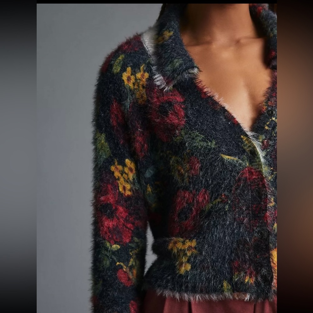 Anthropologie Cropped Eyelash Cardigan Seater. Brand New.